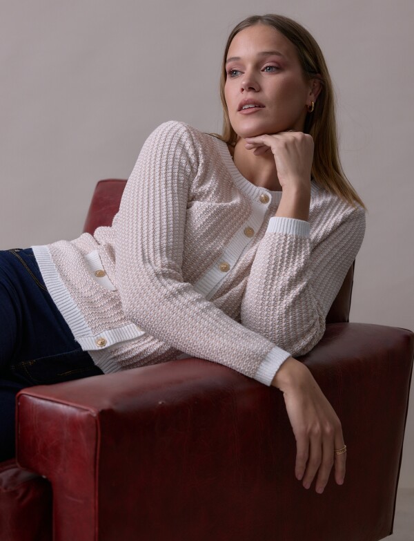 Cardigan Tweed BEIGE