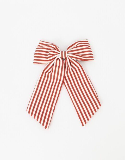 Hebillas Francesas Estampado Hebilla Francesa Con Moño Rayado - Rojo Medio