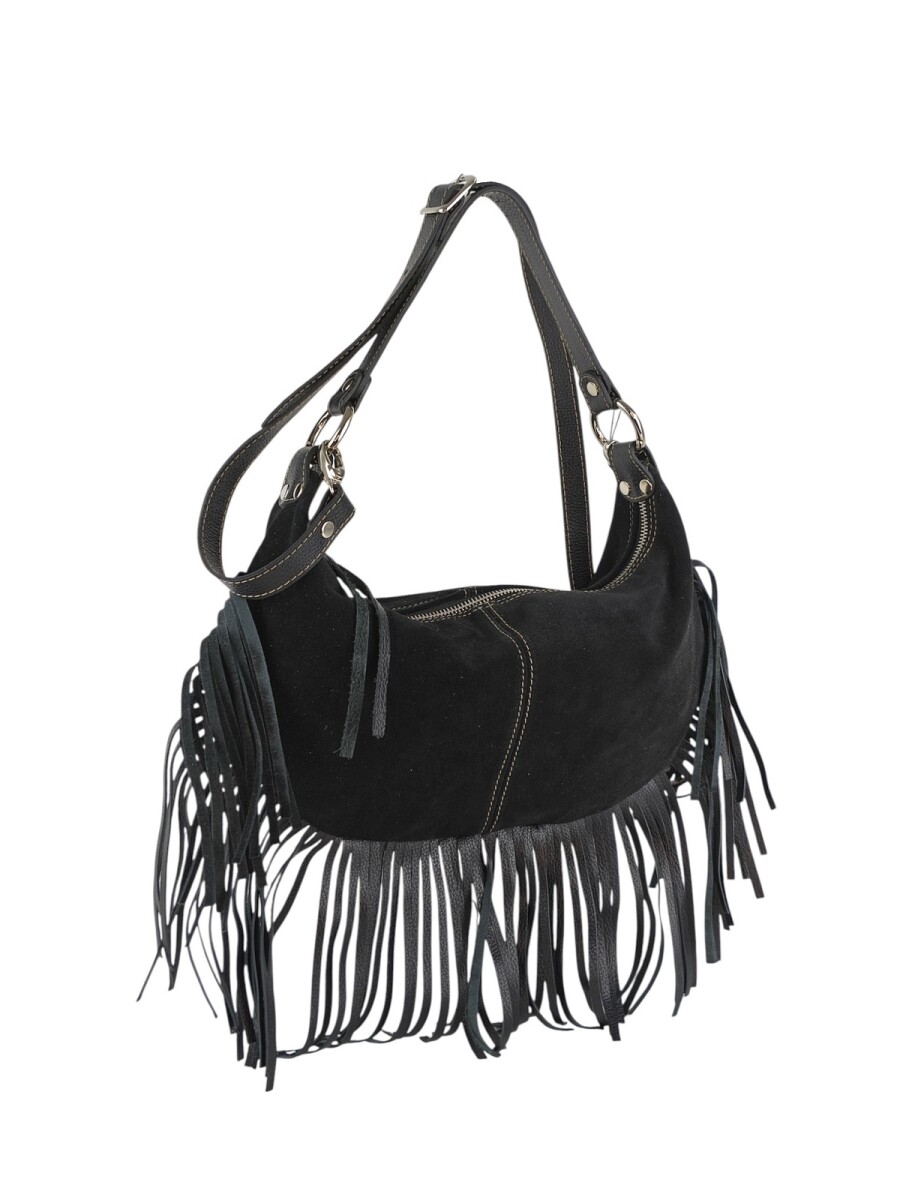 Cartera con flecos - Negro 