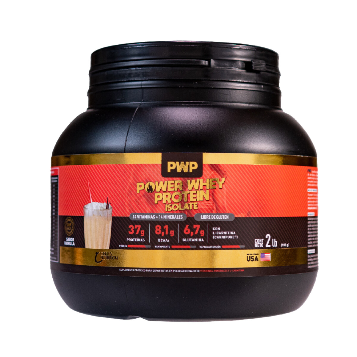 Power Whey Protein Isolate Vainilla 908g 