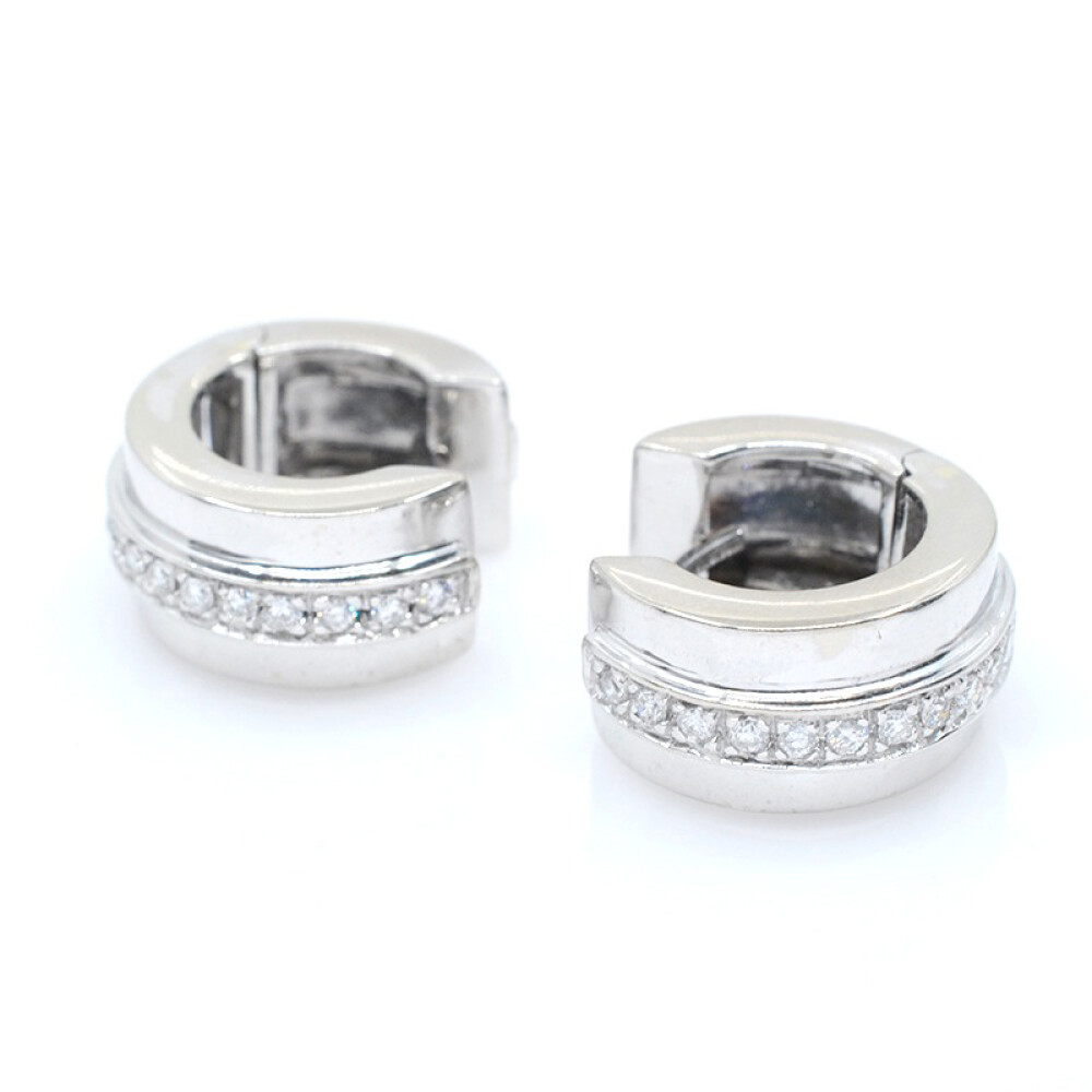 Aros en oro 18k blanco y brillantes Aros en oro 18k blanco y brillantes