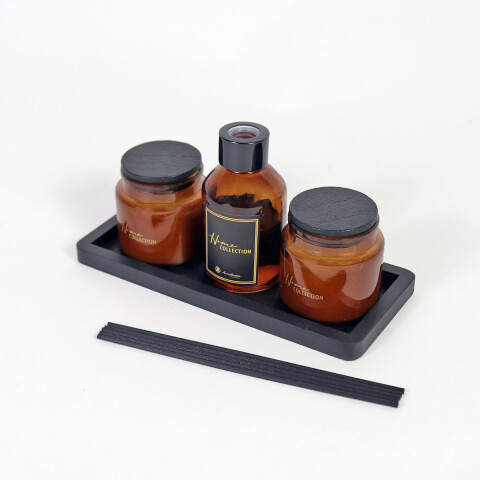SET DIFUSOR/VELA AROMATICA VELVET WOOD 4PZAS Unica