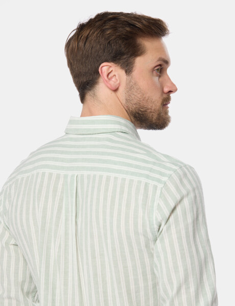 CAMISA RAYADA DE LINO Menta