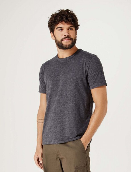 CAMISETAS BÁSICAS MANGA CORTA SLIM GRIS OSCURO