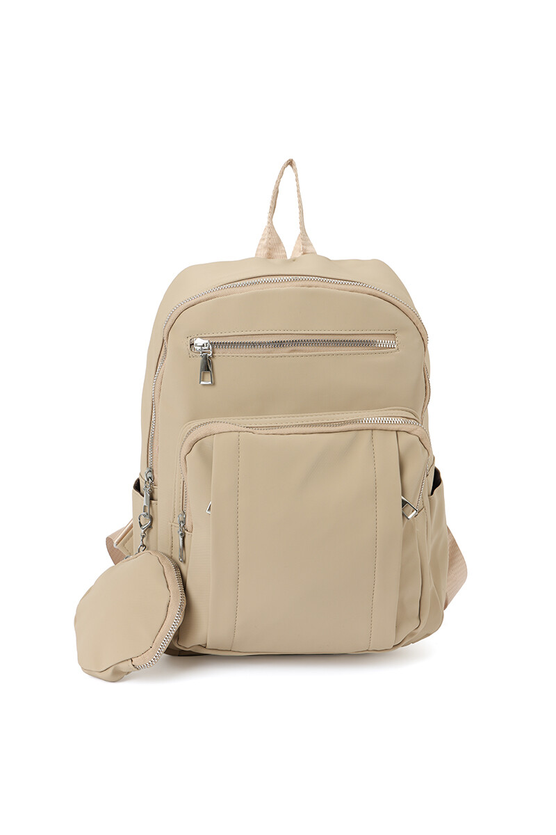 Mochila de nylon - Beige 