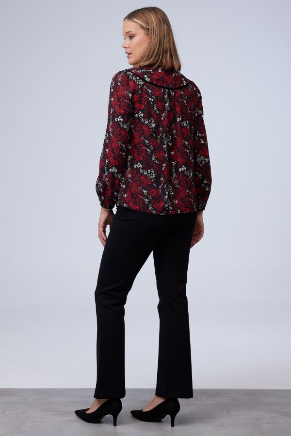 Blusa Ribete Terciopelo NEGRO/MULTI