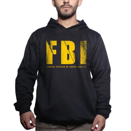 Canguro con capucha FBI Negro