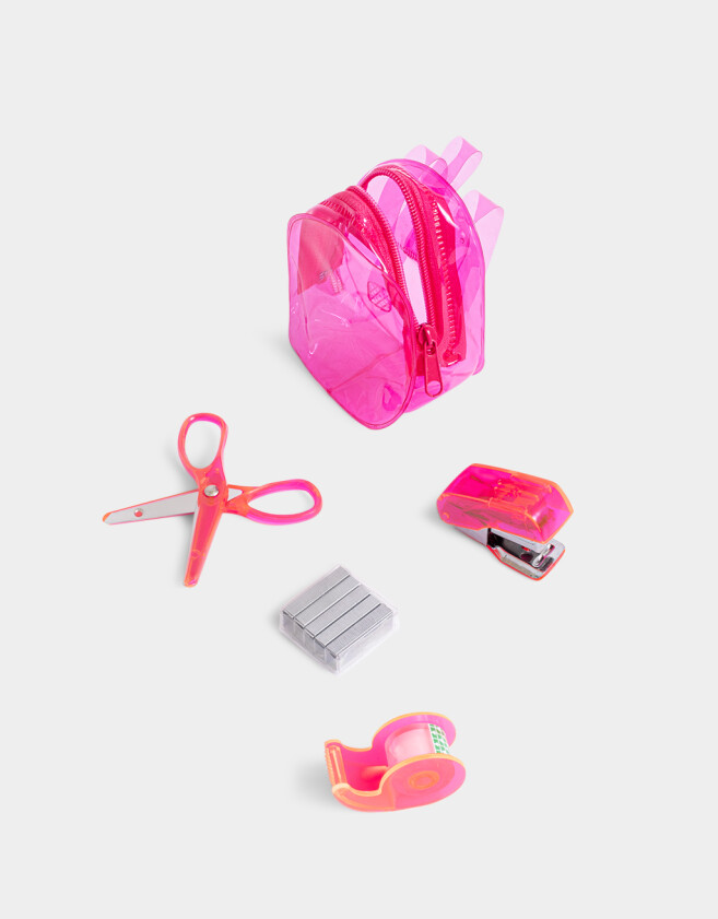 Útiles Varios Estuche PVC Set De Librería En Mochilita "berry" - Combinacion Multicolor
