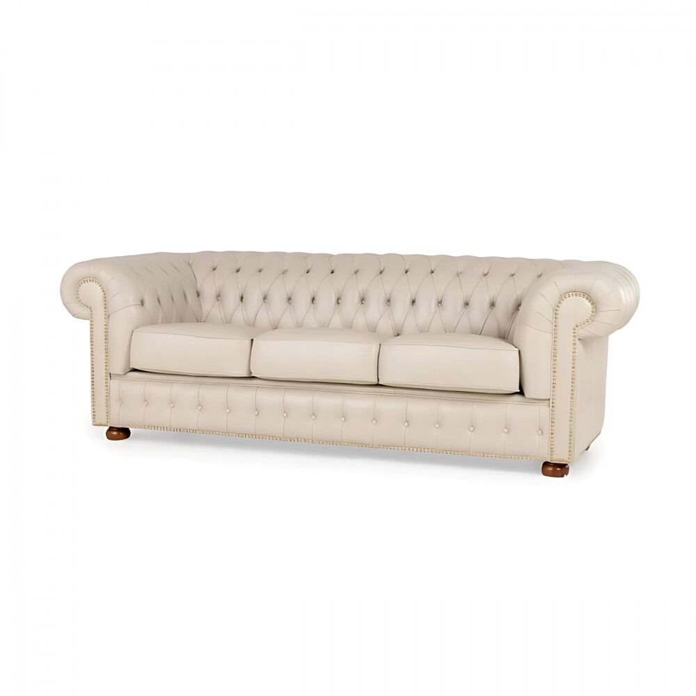 Sillón 100% Cuero - 3 Cuerpos - Chesterfield Arena