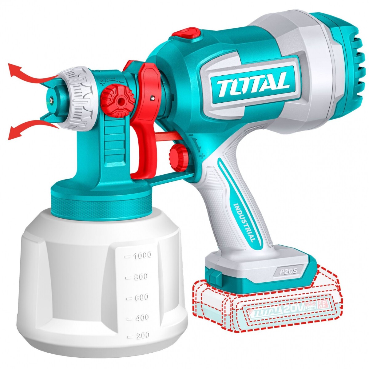 Pistola Para Pintura Inalámbrica A Batería 20v 