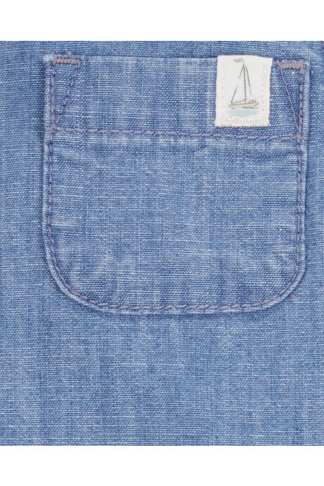 Set tres piezas de algodón, short, camisa y remera, diseño tropical Set tres piezas de algodón, short, camisa y remera, diseño tropical