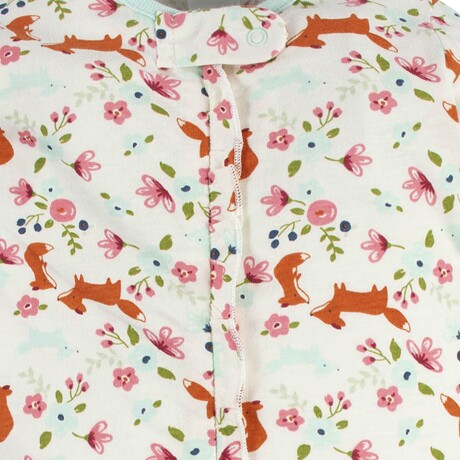 Pijama enterito manga larga con pie zorrito floral