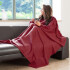 Manta Con Mangas Polar Individual Invierno Frio Unisex Variante Color Bordo