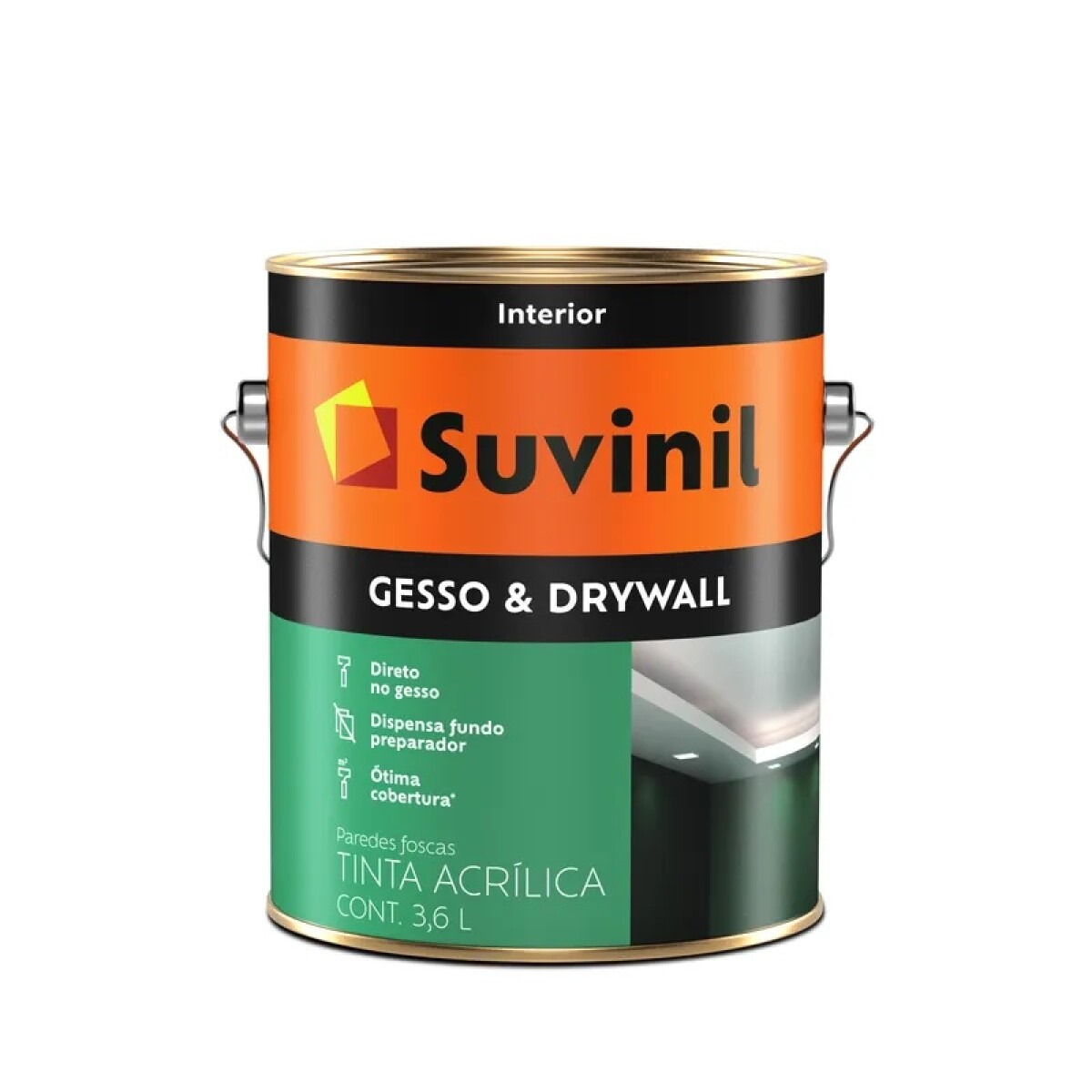 Pintura acrílica para yeso Drywall Suvinil 3.6L 