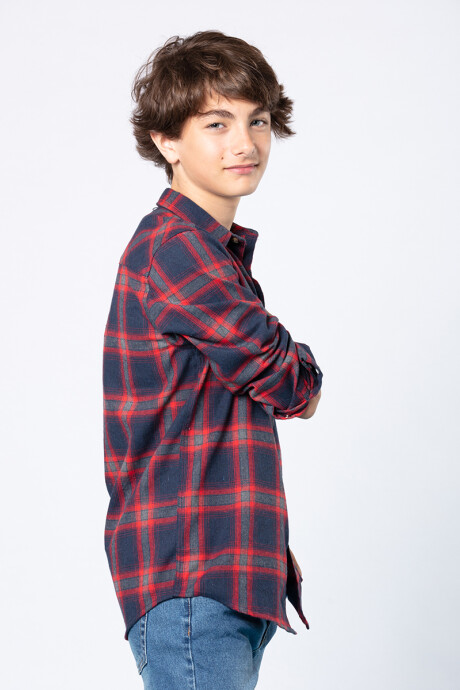 CAMISA USCAR TEEN M/L RUSTY Rojo