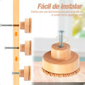 Tiradores Pomos De Ratén y Madera Para Muebles Pack de 6 Unidades Tiradores Pomos De Ratén y Madera Para Muebles Pack de 6 Unidades