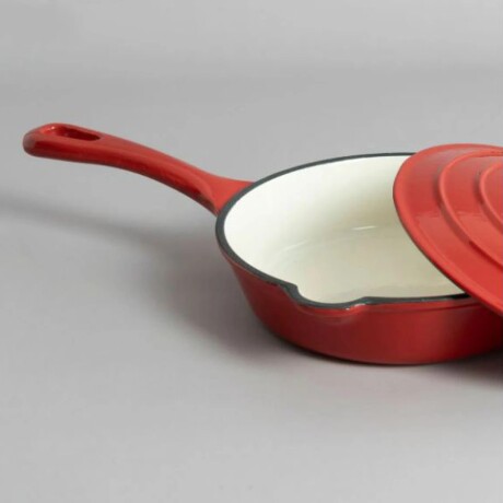 Sarten De Hierro Esmaltada Roja C/tapa 20cm - Volf Rojo Sarten De Hierro Esmaltada Roja C/tapa 20cm - Volf Rojo