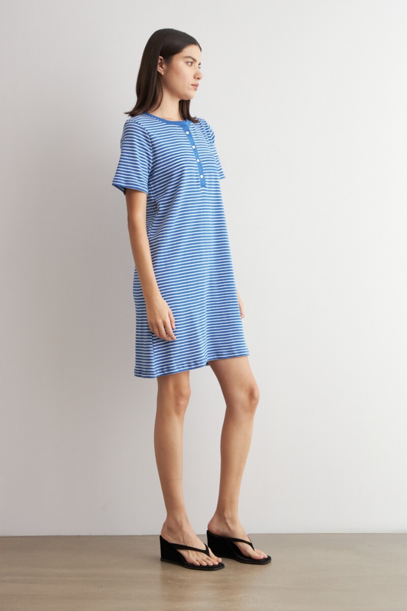 Vestido rayado cobalto