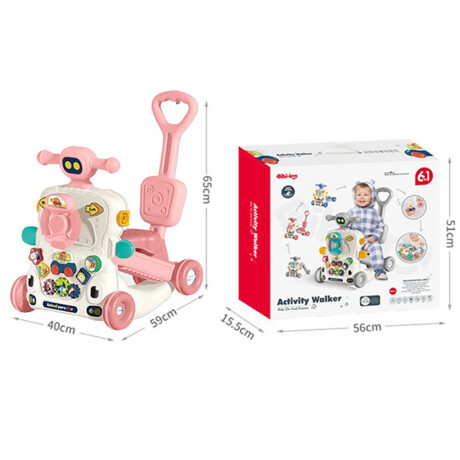 Andador Caminador Bebé Musical Buggy con Guía 6 En1 Rosa