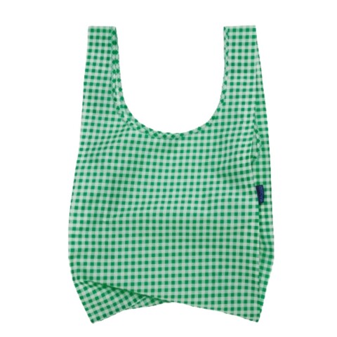 Bolsa Re-utilizable de Nylon Reciclado, Impermeable Green Gingham