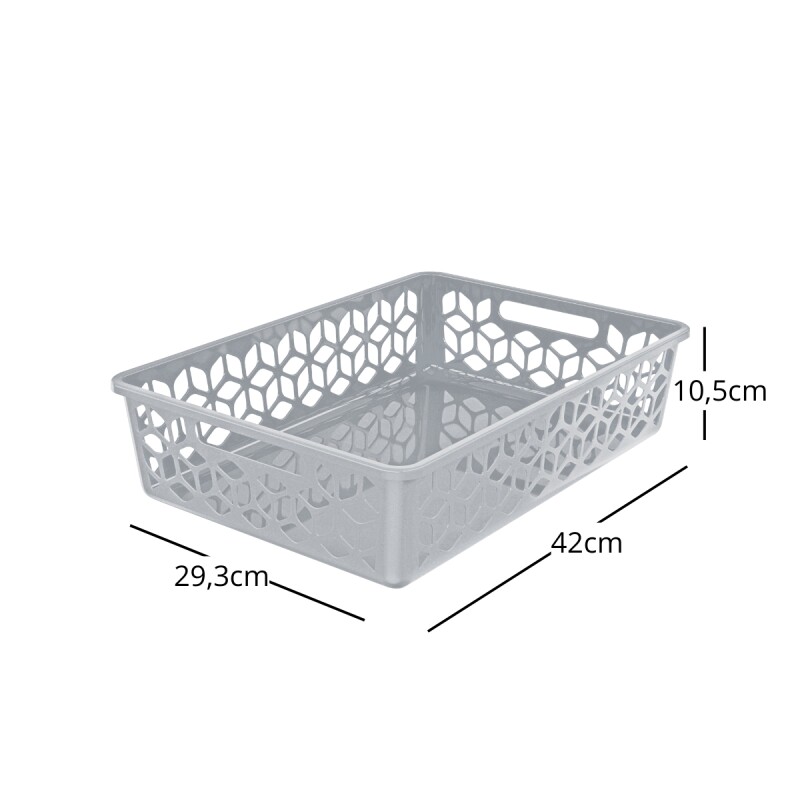 Cesto organizador raso 9L GRIS