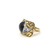 Anillo 18K Firmado Rama, Con Piedra De Color, Brillantes Y Zafiros Sinteticos Anillo 18K Firmado Rama, Con Piedra De Color, Brillantes Y Zafiros Sinteticos