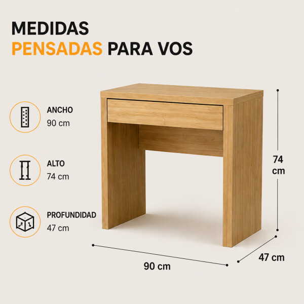 Escritorio ComboHome Diseño Premium 1 Cajón 90Cm Mdf Calidad Marrón 1
