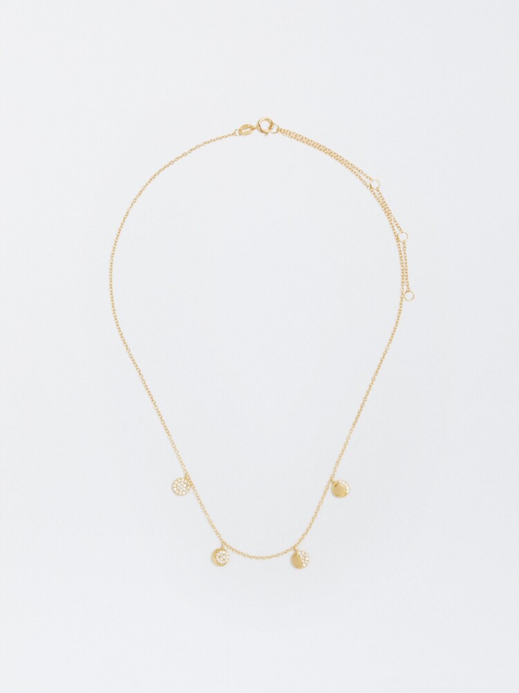 Collar De Plata 925 Con Circonitas dorado