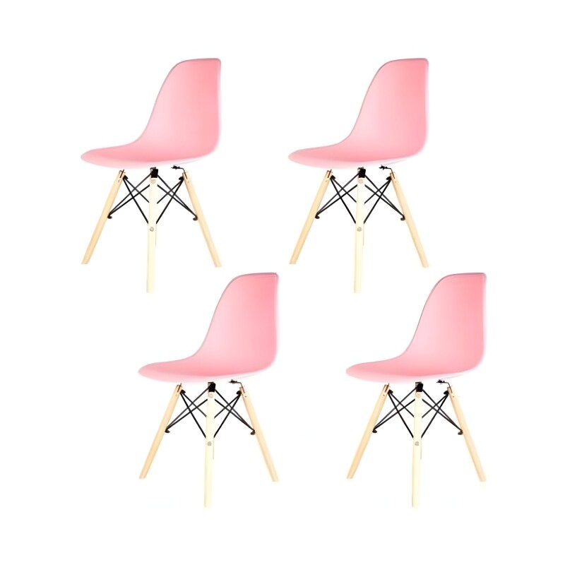 Silla De Comedor Eames Pack 4 Unidades Varios Colores Lumax Rosa