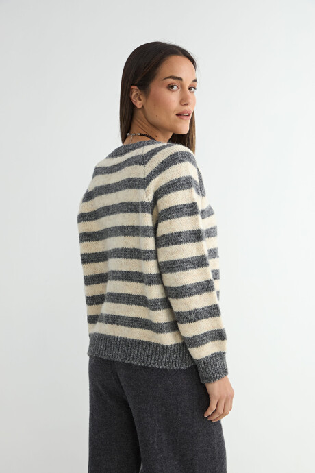 SACO BORAGO RAYADO GRIS