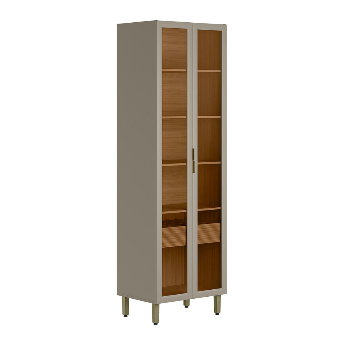 Cristalero Torre Dos Puertas Con Luz Led Modelo Allure 