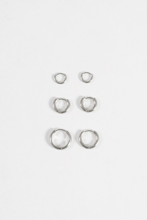 Set aros acero plateado