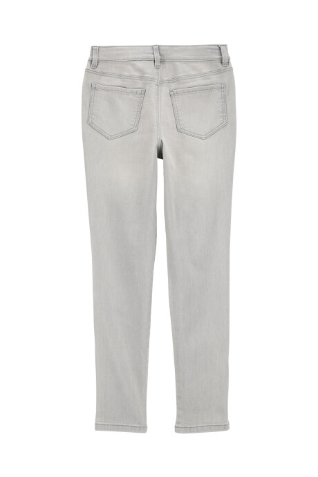 Pantalón jean ajustado de tiro alto, gris Sin color