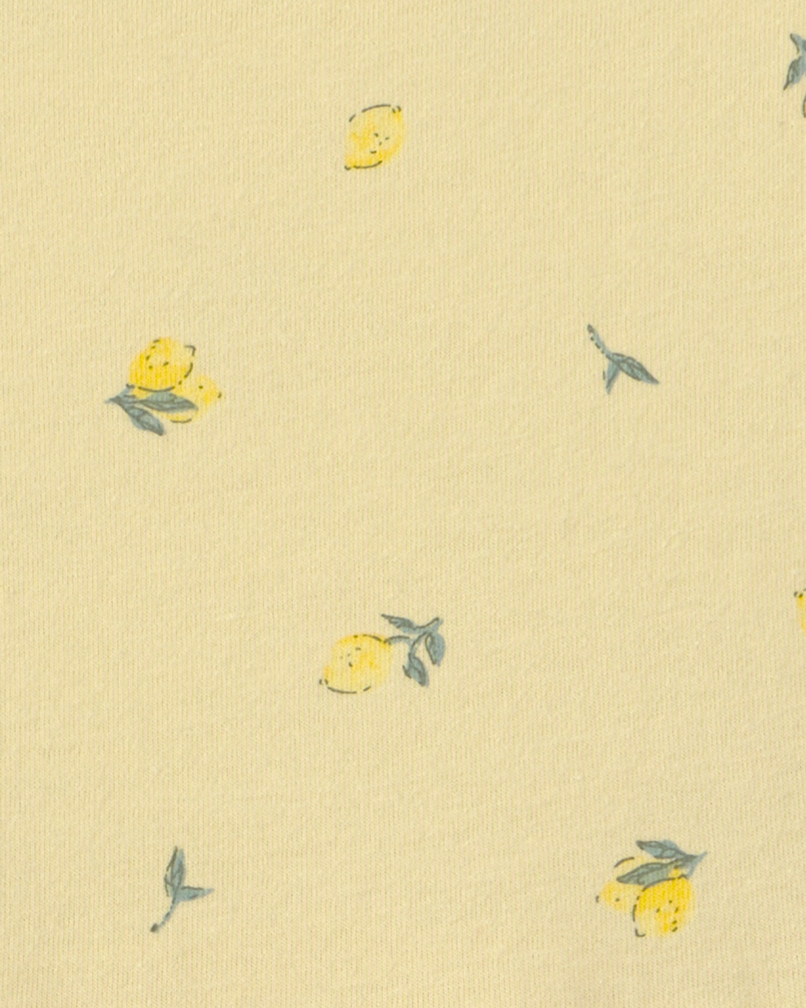 Vestido de algodón, manga corta, amarillo, diseño limones Sin color
