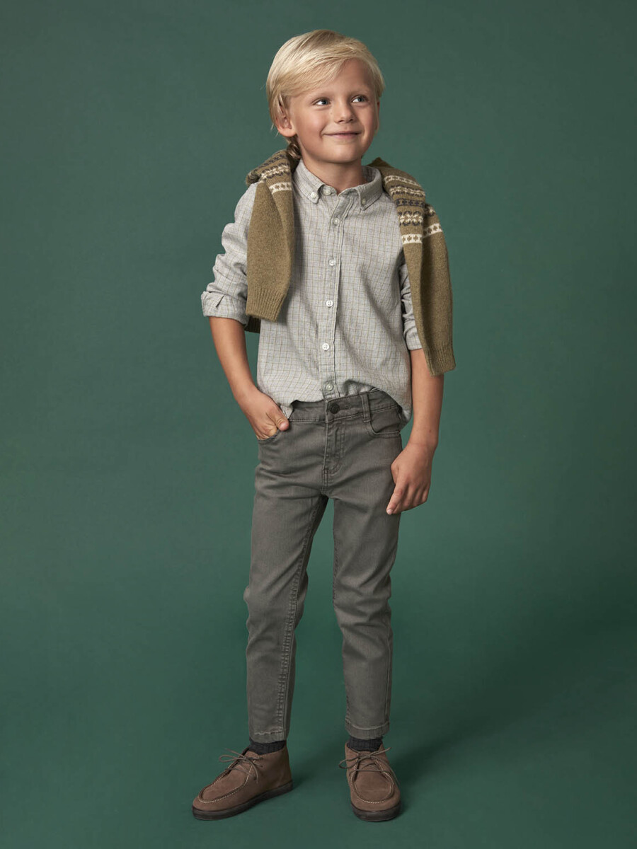 Pantalon 5 Bolsillos Gris Marengo