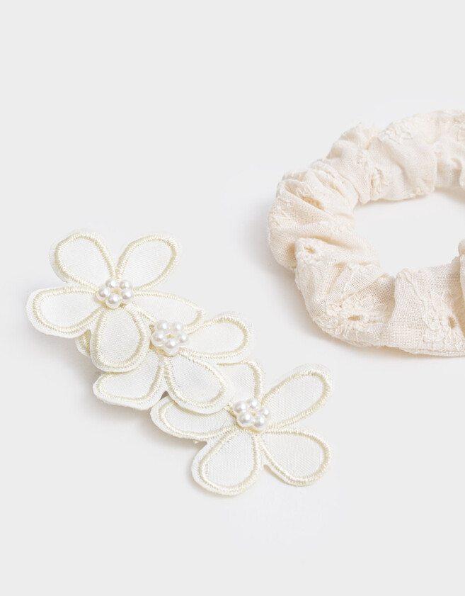 Hebillas Infantiles Con flores Hebillas - Blanco Crudo