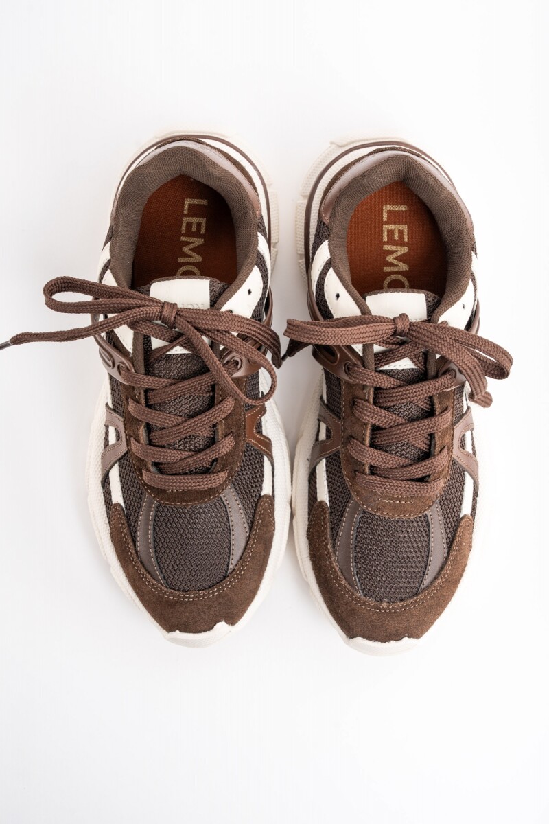 Zapatilla Combinada Chocolate