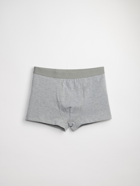 Boxer corto algodon liso Gris Melange