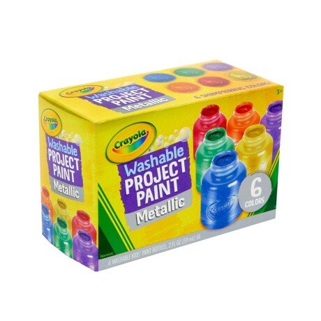 Set x6 pintura lavable Crayola colores metálicos 59ml cada frasco Set x6 pintura lavable Crayola colores metálicos 59ml cada frasco