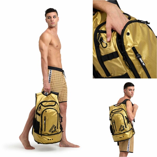 Mochila Deportiva Natacion Arena Fastpack 3.0 50th Anniversary Dorado