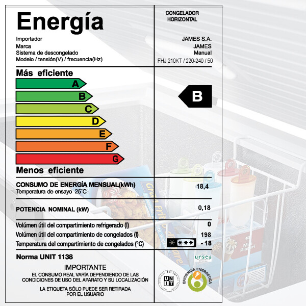 Freezer Horizontal James Fhj 210 Kt FREEZER HORIZONTAL JAMES 210KT 7352