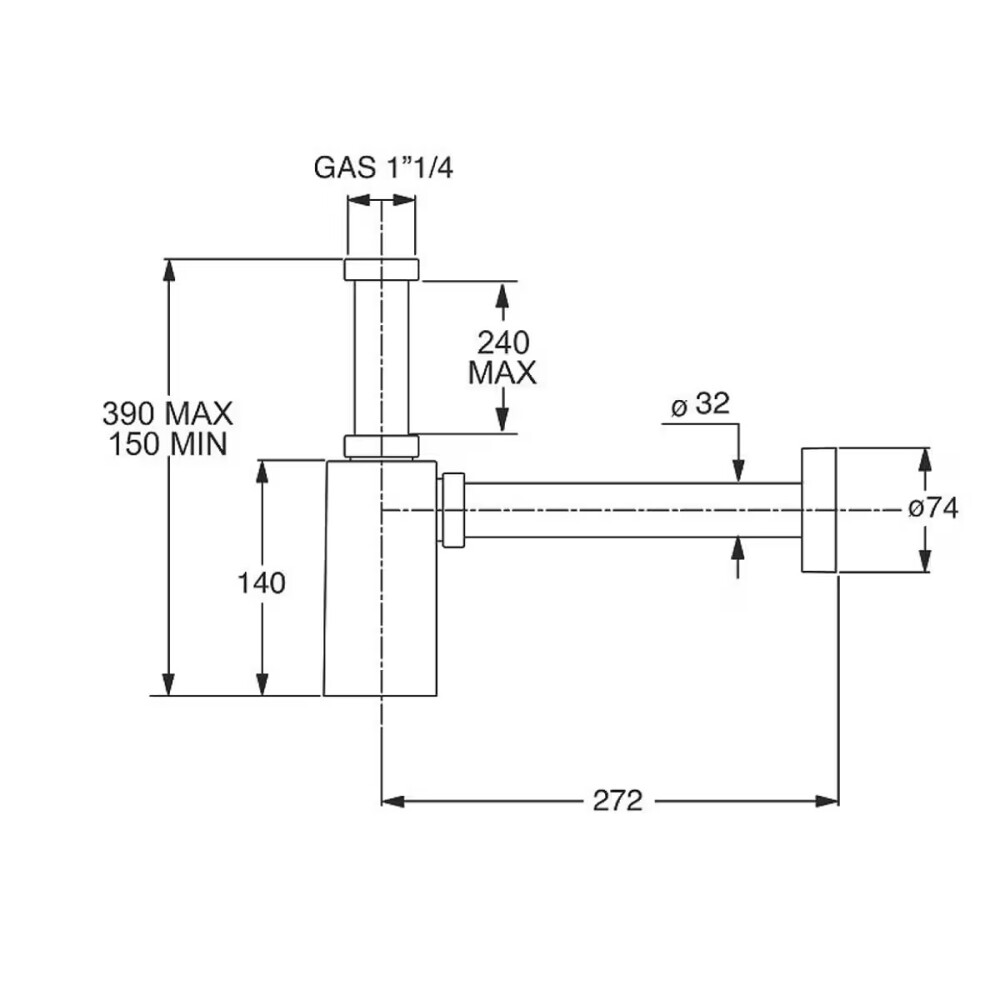 Sifón Piquadrato 1"¼ SC.250 PRO Sifón Piquadrato 1"¼ Sc.250 Pro