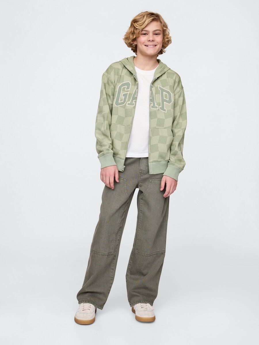 Canguro Con Cierre Logo Gap Niño - Green Check 