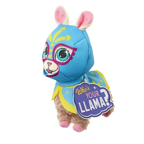 PELUCHE LLAMA CON MASCARA CELESTE 001