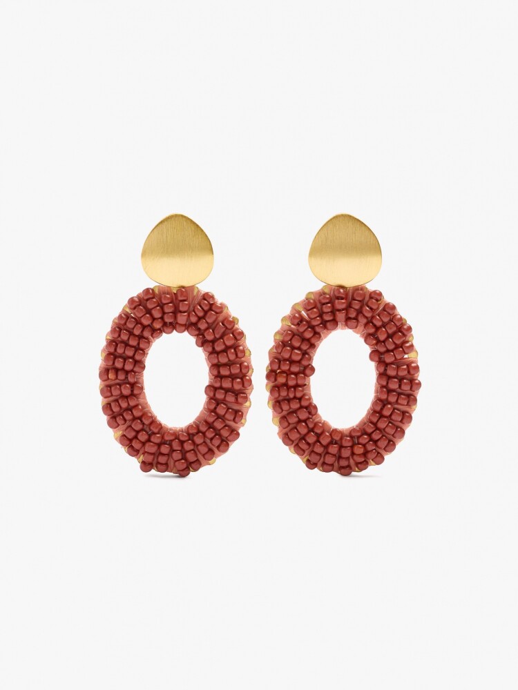 Pendientes De Aro Con Abalorios naranja