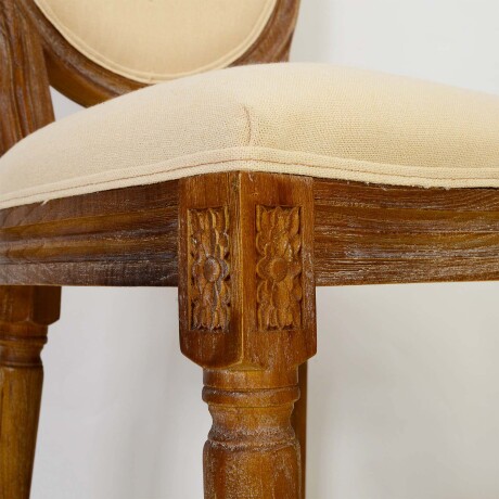 SILLA DE COMEDOR MADERA NATURAL-BEIGE ESTILO LUIS XV