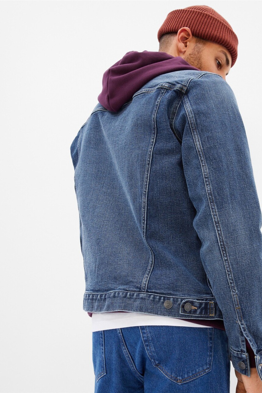 Campera De Jean Icon Hombre Medium Dark