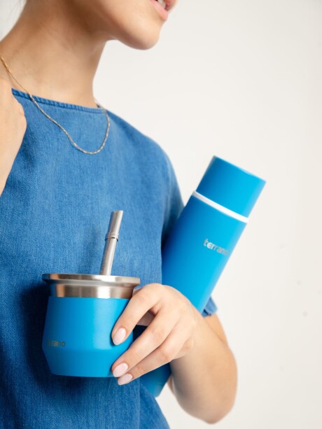 Kit Acero Bala - 750mL + Mate Flap Azul Eléctrico