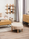 Puf RAMSDAL Ø70 tela beige/color color roble Puf RAMSDAL Ø70 tela beige/color color roble