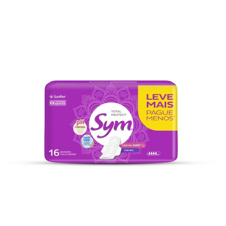 Toallitas Femeninas Absorventes Sym Suave con Alas 16U 001